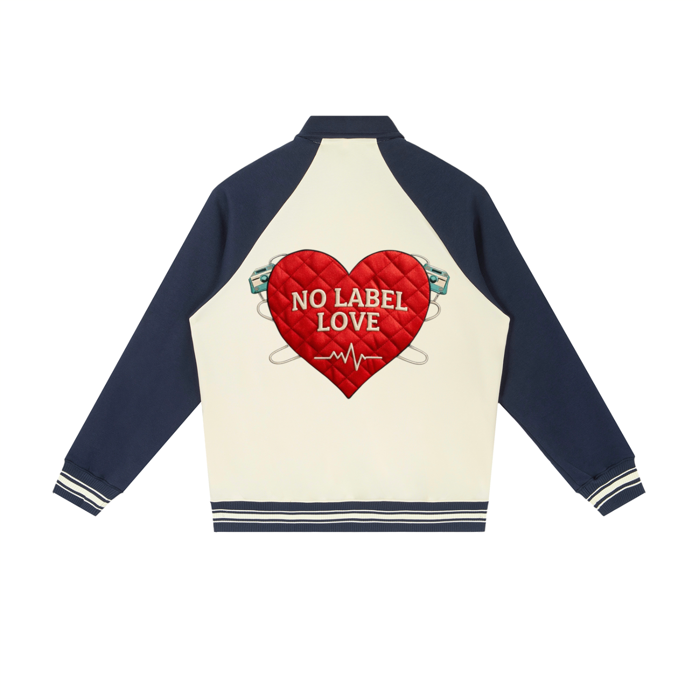 HeartBeat Jacket Apricot with Navy Blue